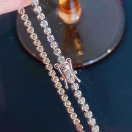 Gentle Rose Gold Moissanite Bracelets Top Quality Gra Certified Moissanite Tennis Chain Bangle 18k Solid Gold Jewelry