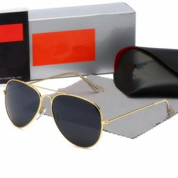 2024 Men Classic Polarised Designer Men Women Pilot Sunglasses UV400 Eyewear Glasses Metal Frame Polaroid Lens with Box ccc