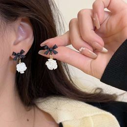 Needle Korean Flower Bow for Women New Simple and Elegant Versatile Earrings