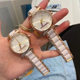 Brand Watches Women Lady Girls Crystal Big letters style Steel band Quartz wrist Watch L39331J