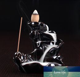 Smoke Backflow Incense Burner Ceramic Incense Sticks Holder Cone Incense Base Buddhist Ornaments Dualpurpose Lotus Censer5849337