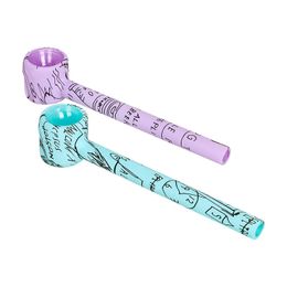 Wholesale 5.3inch Smoking Pyrex Glass Oil Burner Pipe Spoon Colourful Hammer Glass Pipes Hand Pipes Tobacco Smoking Accessories