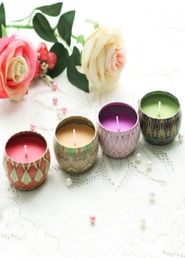 4PCSSet Portable Scented Candles Rose Jasmine Lavender Gardenia Tin Candle Gift Wedding Birthday Candlestick Home Decoration9375604