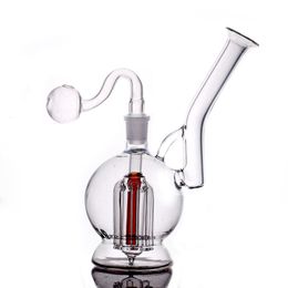 Wholesale 14mm Female Glass Oil Burner Bongs Hookahs Arm Tree Matrix Perc Percolator Smoke Water Pipe Dab Rigs with Tobacco Spoon and Male Glass Oil Burner Pipes