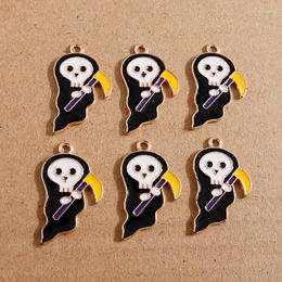 Charms 10pcs 16x28mm Cute Enamel Halloween Ghost For Jewellery Making Drop Earrings Pendants Necklaces DIY Crafts Accessories