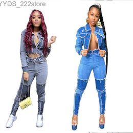 Jeans Sweat Suits Jeans Trend Variety Of Stitching High Waist Slim Hip Lift Tight Elastic Feet Denim Trousers 240304