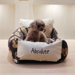 Mats Pet Dog Bed Warm House Cute Bear Square Nest Pet Kennel for Small Medium Large Dogs Cat Puppy Plus Size Dog Travel Baskets