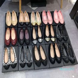 designer sandal loafer shoes sheepskin fragrance ballet single shoe for women light cut matching bow tie round head flat bottom flat heel