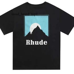 Rhude Shirt Designers Mens Rhude Embroidery Shirts for Summer Mens Tops Letter Polos Shirt Womens Tshirt Clothing Short Sleeved Large Plus Size 100% Cotton Tees 7793