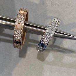 Luxury silver gold plated rings women screw brilliant diamond bague iced out couple fashion rose gold Colour multi size engagements luxury love ring ZB019 F4