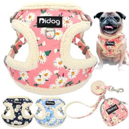 Harnesses Soft Padded Pet Dog Harness Clothes Printed No Pull Chihuahua Puppy Cat Harness Vest Leash For Small Medium Dogs Clothing Coat