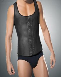 Plus Size Latex Waist Trainer Vest For Men Black Waist Cincher Firm Tummy Slimming Male Corset Men039s Belly Body Shaperwear7759525