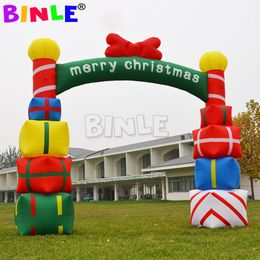 10mW (33ft) With blower Castle Styled Giant Inflatable Christmas Arch With Pump Gift Box Easy Installing Event Archway For Outdoor Lawn Decoration