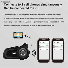 Cell Phone Earphones S2 Motorcycle Ski Helmet Bluetooth Headset BT5.1 CVC Noise Reduction Double Intercom Riding Wireless Call Headset Blue YQ240304