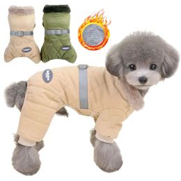 Jackets Windproof Dog Jumpsuit Coat Winter Dog Clothes Warm Fur Collar Puppy Cotton Jacket for Small Medium Dogs Pet Chihuahua Costume