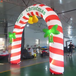 Free Ship Outdoor Activities 10mW (33ft) With blower attractive Christmas inflatable candy arch door with LED lighting for sale