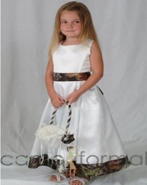 New Camo Flower Girl Dresses White Baby Girl wedding Children Princess Dresses A Line Floor length 2016 Wedding Kids Gowns For Par9225504