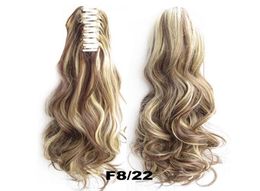 Fashion curly pony tail 55cm Long Wavy BlackBrown Claw Synthetic Ponytail High Temperature Fibre Hairpiece Multicolor selection3776838