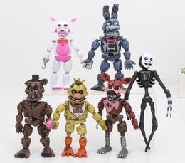 6pcsset Led Lightening Movable Joints Fnaf Five Nights At Freddy039s Action Figure Foxy Freddy Chica Model Dolls Kid Toys C1904526927