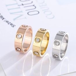 European and American diamond set titanium steel ring couples ring minus sign6mm242L