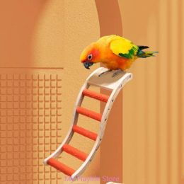 Toys Colourful Bird Paw Grinding Toy Wood Parrot Perch Stand Ladder with Nonslip QuartzSand Cage Bird Toy Wood Parrot Perch