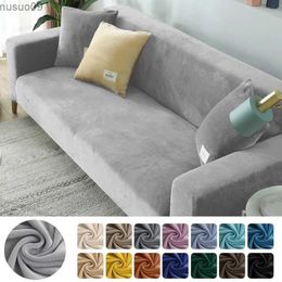 Chair Covers Velvet Elastic Sofa Covers 1/2/3/4 Seats Solid Couch Cover L Shaped Sofa Cover Protector Bench CoversL2403