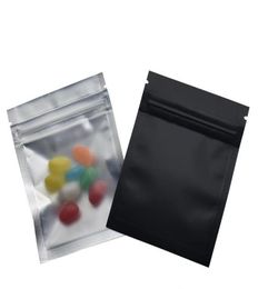 100pcslot 75X10cm Matte Black Clear Front Zipper Bags Resealable Zip Lock Aluminum Foil Plastic Bag Food Grocery Packing Mylar1729719