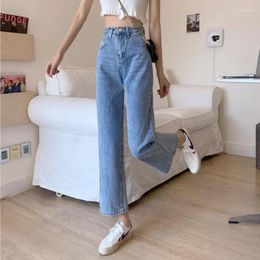 Women's Jeans Womens Straight Leg Trousers High Waist S Blue With Pockets Pants For Women A Chic And Elegant Top Selling Clothing Xxl