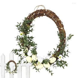 Decorative Flowers Easter Wreath With Eggs Lighted Spring Indoor Lovely Artificial Floral Decor Aesthetic