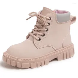 Boots Kruleepo Children Girls Fashion Short Baby Kids Leather Snow Autumn Winter PU British Style Casual Shoes