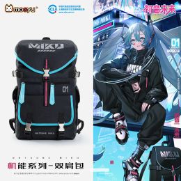Backpack Moeyu Anime Vocaloid Backpack School Shoulder Bag Miku Cosplay Men Student Laptop Travel Hiking Casual Rucksack Fashion Women