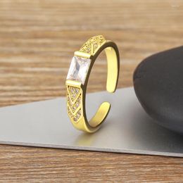 Wedding Rings Nidin 15 Styles Trendy Gold Colour Zircon Opening For Women Luxury Fashion Elegant Irregular Adjustable Finger Jewellery