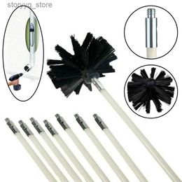 Cleaning Brushes Chimney Cleaner Sweep Inner Wall Cleaning Brush Tool 8 Soft Pipes Flexible Rods Flue Inner Cleaning Tool Kit Fireplace SweepL240304