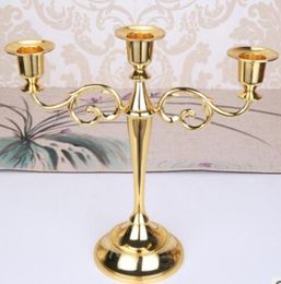 Metal Plated Candle Holders Silver Gold Black 3 Arms 5 Arms Zinc Alloy High Quality Pillar For Wedding Candelabra Candlestick Hold8190097