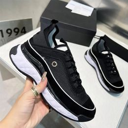 2024 Designer Sneakers calfskin Dress Shoes men women vintage suede trainer reflective sneaker mens platform shoe cnel White Suede Navy luxury leather Trainers