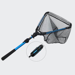 Tools Folding Fishing Net With Aluminium Alloy Telescopic Pole Handle Rubber Coated Triangulation Net For Outdoor Fishing 41 x 92cm