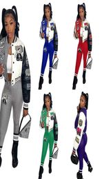 Winter Spring Women Tracksuits Double Thread Fashion Two Piece Set Designer Baseball Jackets Sweatpants Outfits Letters Printed Cl4165371