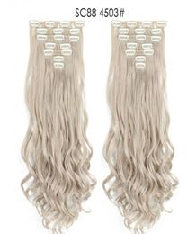 7pcsSet 130G Synthetic Clip In On Hair Extension Ponytails 22Inch Curly High Temperature Fiber Hairpieces More Colors Optional2576126