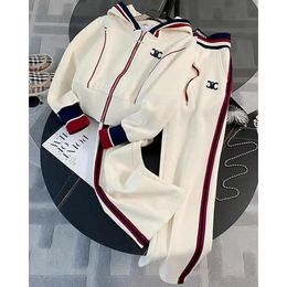 Women Tracksuits Spring Autumn Winter New Hoodie Set Fashionable Sporty Long Sleeved Pullover Hooded Two-Piece Set 2 Colors
