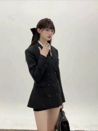 Blazers Korean Style College Longsleeved Suit Jacket Autumn 2024 New Large Size Blazer Dress Design Hip Skirt Aesthetic Single Piece