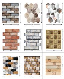 3030cm 3D Wallpaper Stickers DIY Brick Stone Self Adhesive Waterproof Wall Paper Kitchen Bathroom Living Room Tile Stickers Renov4348072