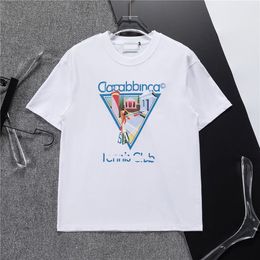 Men's T Shirts Designer Tees Rainbow Mushroom Letter Print Short Sleeve Tops Cotton Loose Men Women Shirt Asian size 669