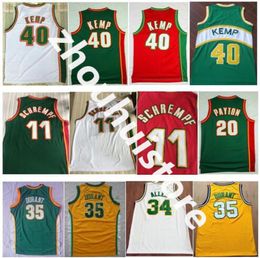 Mens Vintage 11 Detlef Schrempf Green White Red 20 The Glove Gary Payton 40 Reign Man Shawn Kemp 34 Ray Allen Kevin 35 Durant Shir3112195