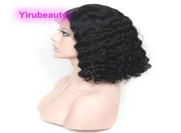 Peruvian Bob Lace Front Wig 13X4 Deep Wave Kinky Curly 100 Human Hair Bob Wigs 1018inch Whole2840985