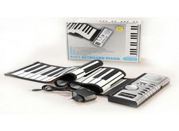 61 Keys Flexible Synthesizer Hand Roll up RollUp Portable USB Soft Keyboard Piano MIDI Build in Speaker Electronic Piano4606947