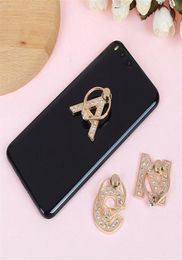 360 Rotation Universal Smartphone AZ Letter Stand Multifunction Cell Phone Bracket Alphabet Luxury Diamond Finger Ring Holder8489870