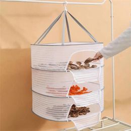 Hangers Suitable Drying Hanging Folding Net For Fruit Fishnet Layer Non-toxic Zip Vegetable Polyester And With 1-3 Herbs