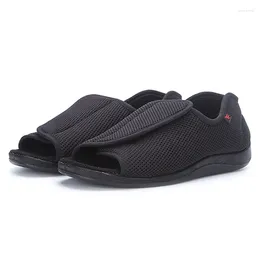Sandals Breathable Elderly Diabetes Shoes Non-slip Feet Deformity Thumb Valgus Shoe Adjustable Foot Fat Swollen Widened Unisex