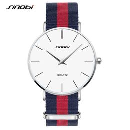 Lover's Brand SINOBI Watches Men Women Fashion Casual Sport Clock Classical Nylon Quartz Wrist Watch Relogio Masculino Femini239Z