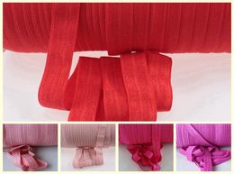 100yardsroll 58quot16MM Soft Shiny FOE fold over elastic Ribbon baby headbands Children039s Hair Accessories5603694